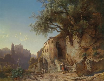Scene from the Roman Campagna with Shepherds by Johann Cornelis Mali